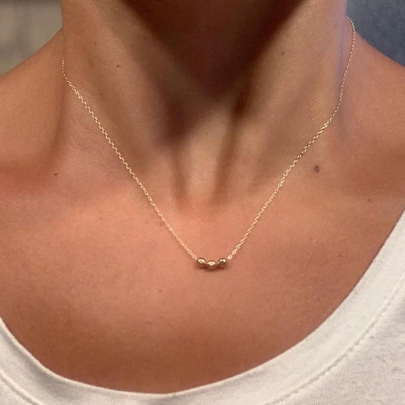 Ieftop Valentines Birthday Gifts for Women Teen Girls - Dainty 14K Gold/Silver Plated Cute Heart Handmade Disc Circle Bee Choker Adjustable Necklace for Women Teenage Girl Trendy Jewelry - Image 5